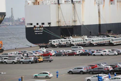 In this Sept. 29, 2020, file photo, cars wait to be exported at Yokohama port, near Tokyo. Japan's exports in July jumped 37% from a year ago, the government said Wednesday, Aug. 18, 2021, highlighting an overseas recovery from the coronavirus pandemic.