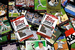 In this March 6, 2007 file photo, Topps baseball cards are seen in Boston. Major League Baseball is ending its 70-year relationship with trading card company Topps, Thursday, Aug. 19, 2021, and will instead be working sports merchandise company Fanatics.
