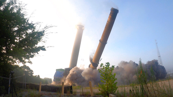 Implosion of the idled Colbert Fossil Plant, Tuscumbia, Ala., Aug. 25, 2021.