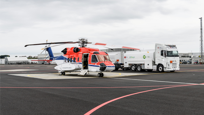The S-92 helicopter can operate on approved Sustainable Aviation Fuel.