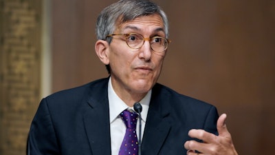 Dr. Peter Marks, director of the Center for Biologics Evaluation and Research at the Food and Drug Administration, testifies during a Senate health committee hearing on Capitol Hill, May 11, 2021.