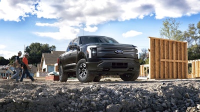 This photo provided by Ford Motor Co., shows the upcoming 2022 Ford F-150 Lightning, that is part of a new generation of emerging electric vehicles.