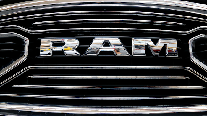 This is the grill of a 2018 Ram truck on display at the Pittsburgh Auto Show, in a Thursday, Feb. 15, 2018, file photo. U.S. safety regulators are investigating fuel pump failures in more than 600,000 diesel Ram trucks that could cause the engines to stall or lose power.