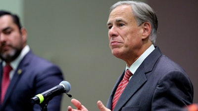 Texas Gov. Greg Abbott at a bill signing ceremony, McAllen, Texas, Sept. 22, 2021.