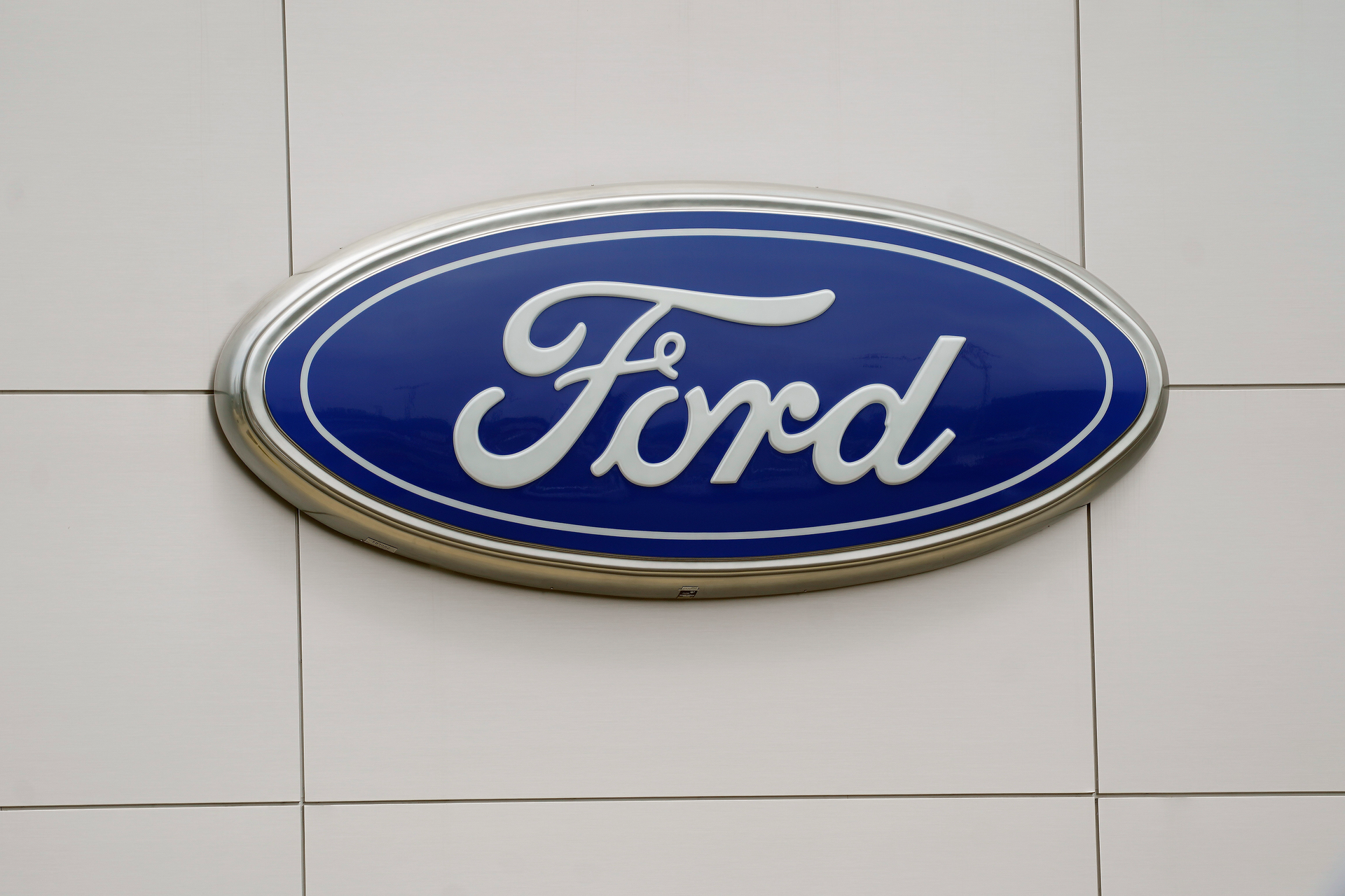 Ford sign at Country Ford in Graham, N.C., July 27, 2021.