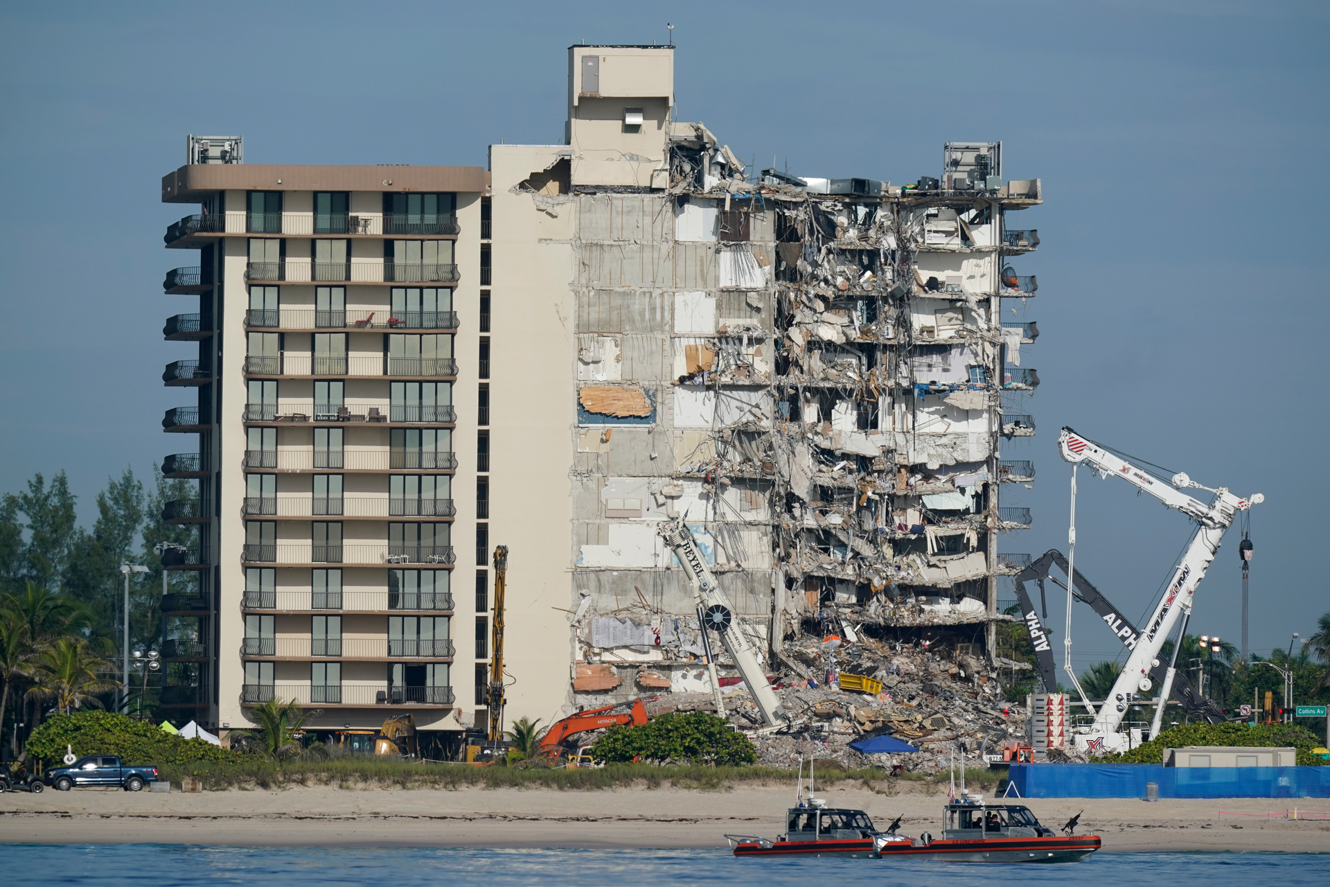 Partially collapsed Champlain Towers South condo building in Surfside, Fla., July 1, 2021.
