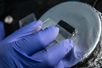 Rice University graduate student M.A.S.R. Saadi coats a compound of sulfur and selenium onto steel to test its ability to protect the surface from biotic and abiotic contaminants.