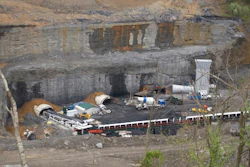 This April 14, 2009, file photo, shows the new Parkway underground mine in Central City, Ky. A group of former coal company officials will go on trial in Kentucky next week for allegedly skirting federal rules meant to reduce deadly dust in underground mines. The four men on trial, who worked for now-bankrupt Armstrong Coal, ordered workers at two Kentucky mines, including the Parkway mine, to rig dust-monitoring equipment to pass air quality tests, federal prosecutors said.