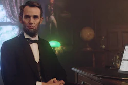 In a still from a MyHeritage.com video, Abraham Lincoln chats about how he colored and sharpened old family photos to bring them to life.