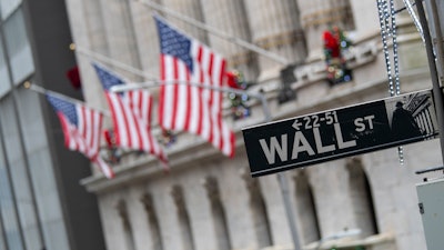 Street sign outside the New York Stock Exchange, Jan. 3, 2020.