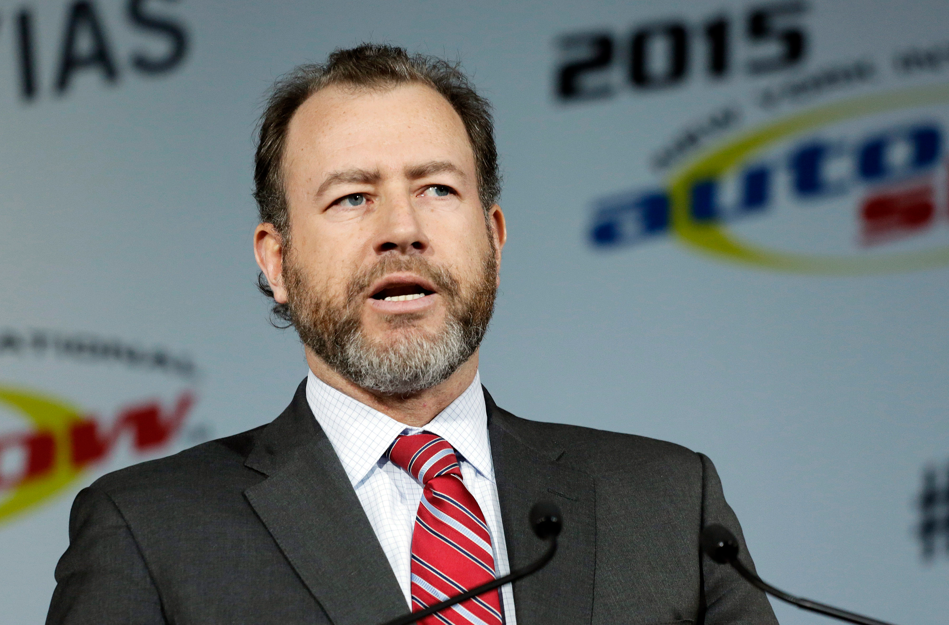 General Motors President Dan Ammann speaks at the New York International Auto Show, April 1, 2015.