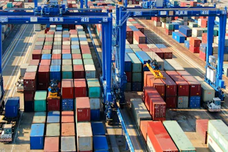 A container port is pictured in Nantong in eastern China's Jiangsu province Monday, Dec. 6, 2021. China's exports rose by double digits in November but growth declined, while imports accelerated in a sign of stronger domestic demand.