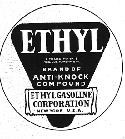 Leaded gas was marketed as Ethyl, a joint brand of Standard Oil and General Motors.