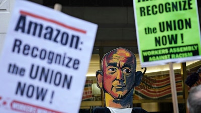 Federal labor officials say Amazon workers have lined up enough support to vote on whether to unionize a New York City warehouse.
