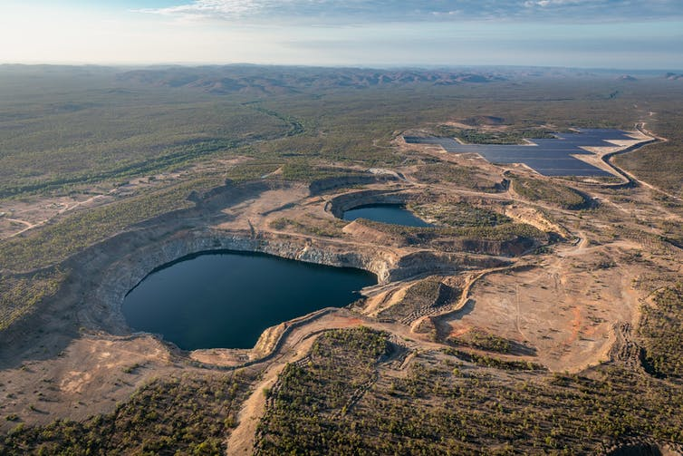 The Kidston pumped hydro project in Australia uses an old gold mine for reservoirs.