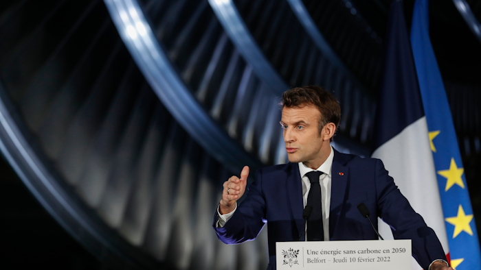 French President Emmanuel Macron unveiled plans to build new nuclear reactors in the country as part of its energy strategy to reduce planet-warming emissions.