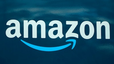 Amazon logo on a delivery van, Boston, Oct. 1, 2020.