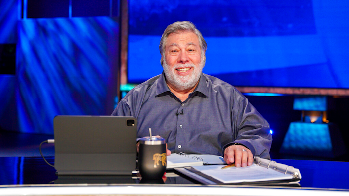 In this photo provided by TransparentBusiness, Apple founder Steve Wozniak poses for a picture.