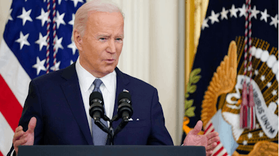 President Joe Biden speaks at an event to celebrate Black History Month in the East Room of the White House on Feb. 28, 2022 in Washington.