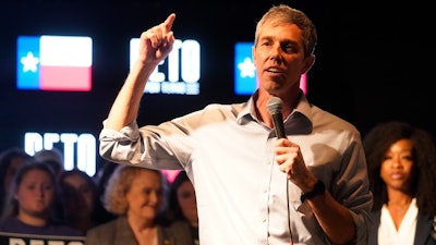 Texas Democratic gubernatorial candidate Beto O'Rourke speaks during a primary election night gathering, Fort Worth, March 1, 2022.