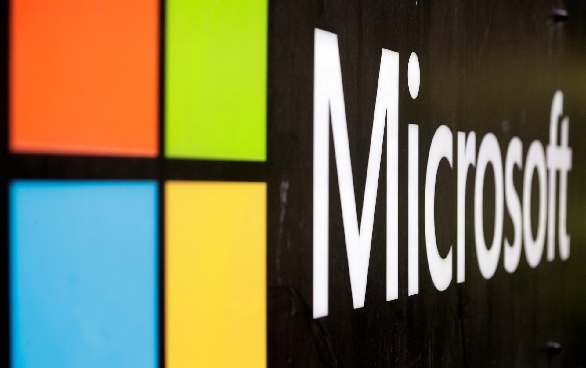 The Microsoft company logo is displayed at their offices in Sydney, Australia, on Wednesday, Feb. 3, 2021.