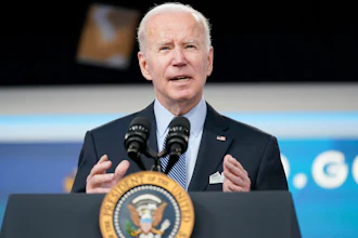 President Joe Biden speaks about status of the country's fight against COVID-19 in the South Court Auditorium on the White House campus, Wednesday, March 30, 2022, in Washington.