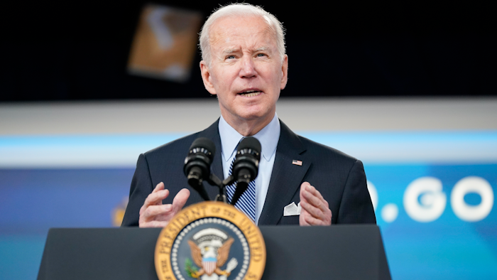 President Joe Biden speaks about status of the country's fight against COVID-19 in the South Court Auditorium on the White House campus, Wednesday, March 30, 2022, in Washington.