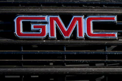 GMC vehicle at a dealership in Castle Rock, Colo., Feb. 7, 2021.