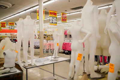 Mannequins are among the display items and fixtures for sale at the Kmart in Avenel, N.J., Monday, April 4, 2022. When the New Jersey store closes its doors on April 16, it will leave only three remaining U.S. locations for the former retail powerhouse. It's a far cry from the chain's heyday in the 1980s and ‘90s when it had more than 2,000 stores and sold product lines endorsed by Martha Stewart and former “Charlie's Angel” Jaclyn Smith.