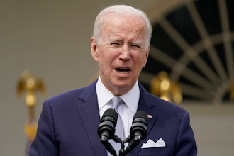 President Joe Biden speaks in the Rose Garden of the White House in Washington, Monday, April 11, 2022.
