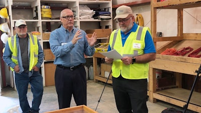 NioCorp Developments CEO Mark Smith talks to a group of investors during a tour on Oct. 6, 2021, about the prospects for a proposed mine the company hopes to build near Elk Creek in southeast Nebraska, to extract critical minerals NioCorp Developments, the mining company that wants to extract a rare heat-resistant element from the ground under southeast Nebraska says a new report shows the deposit it plans to mine holds a significant amount of other rare elements, Thursday, May 19, 2022.