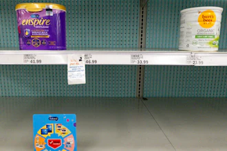 Baby formula is displayed on the shelves of a grocery store in Carmel, Ind. on May 10, 2022. A bill introduced early June, 2022, would require the Food and Drug Administration to inspect infant formula facilities every six months. U.S. regulators have historically inspected baby formula plants at least once a year, but they did not inspect any of the three biggest manufacturers in 2020.