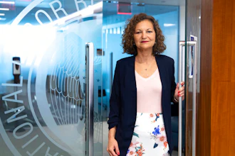 The National Labor Relations Board's top prosecutor, Jennifer Abruzzo, poses for a portrait at National Labor Relations Board headquarters in Washington on Monday, June 13, 2022.