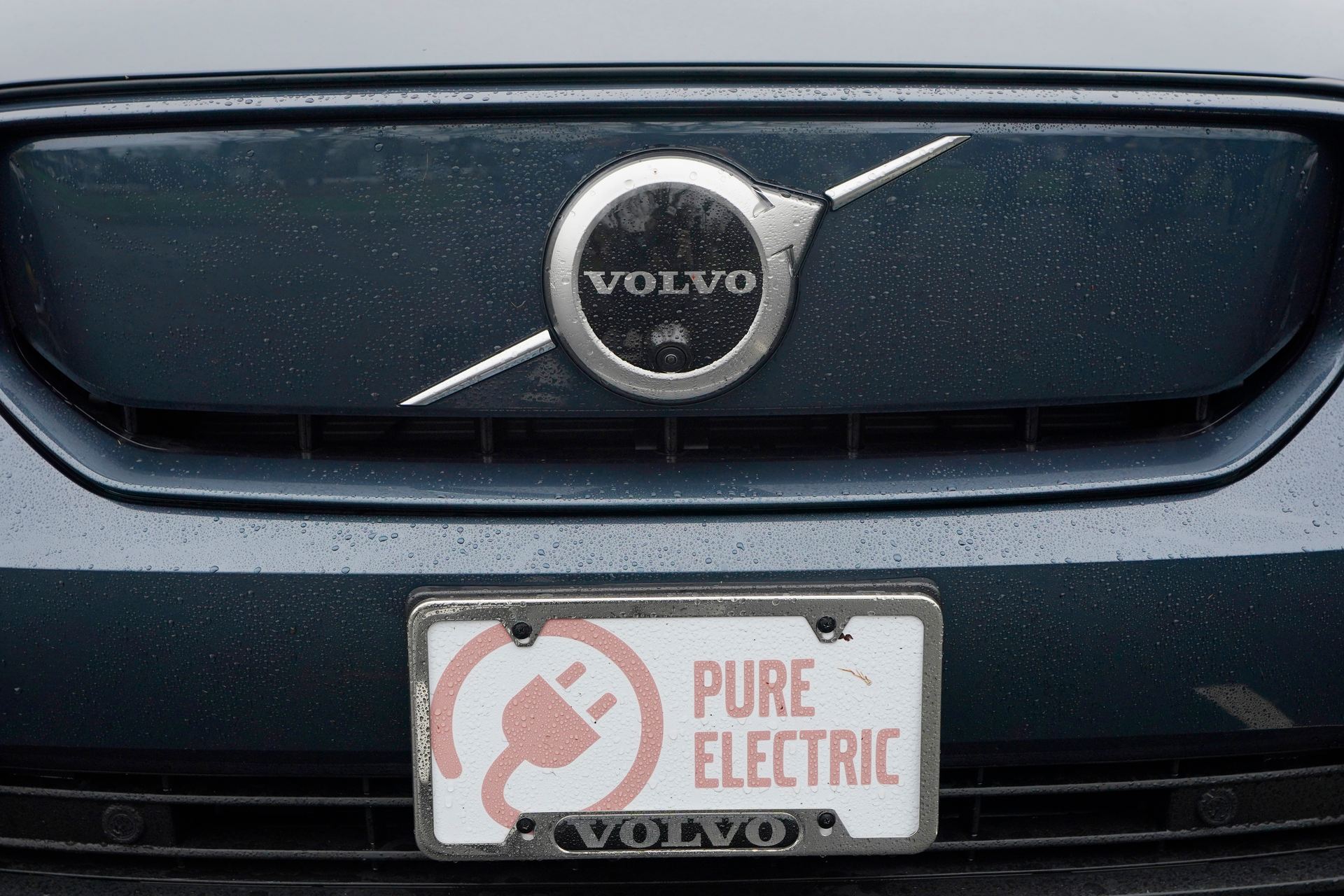 A Volvo XC40 electric vehicle is shown on, Dec. 13, 2021. Sweden's luxury car maker Volvo Cars will built its new European plant in Slovakia. Slovakia's Economy Minister Richard Sulik said Friday that the plant will be located in eastern Slovakia near the second largest city of Kosice.The investment is worth some 1.2 billion euros ($1.25 billion) . Volvo will receive about 20% of the investment as support from the Slovak government. The plant will make electric cars only.