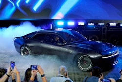 The Dodge Charger Daytona SRT concept is unveiled, Wednesday, Aug. 17, 2022, in Pontiac, Mich. Thundering gas-powered muscle cars will be closing in on their final Saturday night cruises in the coming years as automakers begin replacing them with super-fast cars that run on batteries.