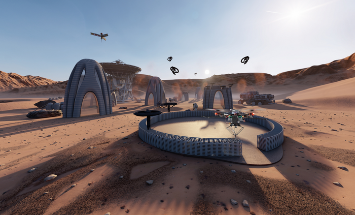 Future vision: Swarms of drones could also be used in space, for example on a future Mars mission.