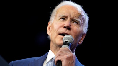 President Joe Biden speaks during a Democratic National Committee event at the Howard Theatre, Tuesday, Oct. 18, 2022, in Washington.