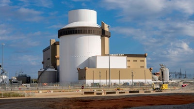 In this image provided by Georgia Power, the outside of the Unit 3 reactor containment building at Plant Vogtle in Waynesboro, Ga., is shown on Thursday, Oct. 13, 2022.