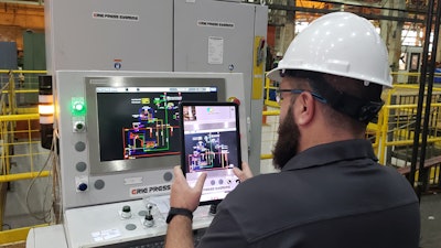 An operator/maintenance technician can quickly initiate resolution with an AR connection session like that from Ajax/CECO/Erie Press and then communicate with a press expert who will guide them through troubleshooting – often within minutes.