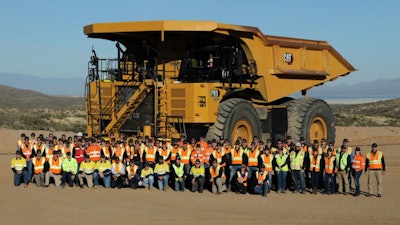 Caterpillar Early Learner customers attended the demonstration of the company's first battery electric 793 mining truck.