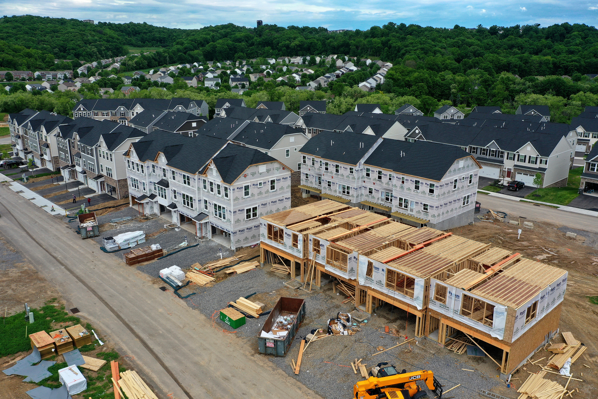 Houses under construction in Mars, Pa., May, 27, 2022.
