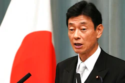 Then Economic revitalization minister, Yasutoshi Nishimura speaks during a press conference in Tokyo Wednesday, Sept. 11, 2019. Nishimura told reporters Tuesday, Dec. 6, 2022, that the new company, Rapidus, which was launched last month by eight corporate giants including automakers, electronics and chipmakers, will team up with the Imec, a Leuven, Belgium-based research organization known for the nanoelectronics and digital technologies key to developing next-generation chips.