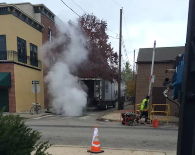 With this sewer pipe repair method, the chemical waste is blown into the air and can enter buildings through buried sewer pipes, plumbing, foundation cracks, windows, doors and HVAC units.