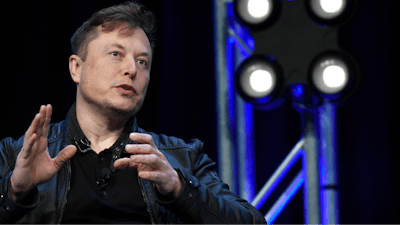 Tesla and SpaceX Chief Executive Officer Elon Musk speaks at the SATELLITE Conference and Exhibition in Washington.