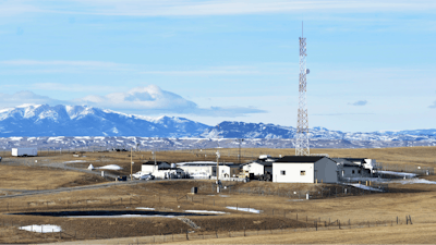 A U.S. Air Force installation surrounded by farmland in central Montana is seen on Feb. 7, 2023, near Harlowton, Mont.