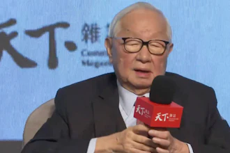 In this image made from video, former Taiwan Semiconductor Manufacturing Company (TSMC) CEO, Morris Chang, speaks during a forum in Taipei, Taiwan, Thursday, March 16, 2023. U.S. government efforts to shift production of processor chips from Asia to the United States will double their cost and slow the spread of their use in phones, cars and other products, the billionaire founder of the global industry’s biggest manufacturer warned Thursday.