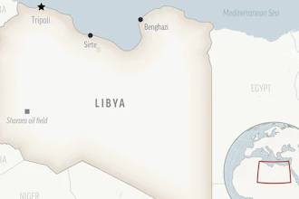 This is a locator map for Libya with its capital, Tripoli.