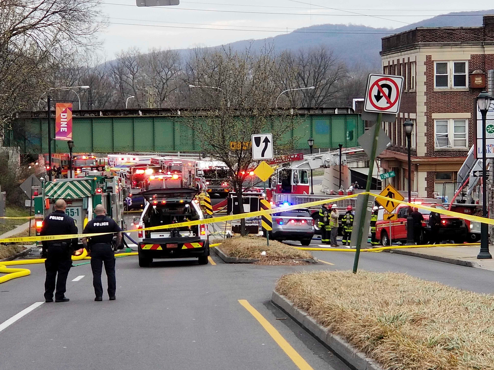 Emergency personnel at the site of a deadly explosion at a chocolate factory in West Reading, Pa., March 25, 2023.