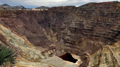 The Lavender pit mine, where a copper operation stopped in 1974, sits outside Bisbee, Ariz., on May 12, 2019. A Nevada Democrat and an Idaho Republican expect to introduce a Senate bill Tuesday, April 25, 2023, to ensure mining companies can use lands neighboring their federal claims to dump waste as they always had before a U.S. appeals court adopted a stricter interpretation last year of a 150-year-old law.