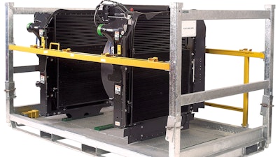 Engineered multi-use, steel rack is designed to prevent damage of large automotive parts during shipping, while maximizing storage density.